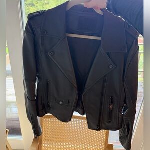 Blank NYC Faux Leather Jacket - charcoal color
